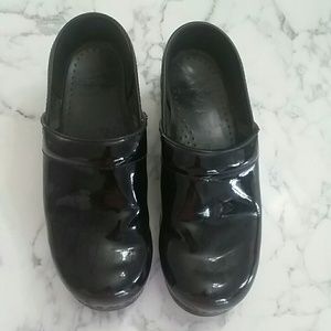 Dansko Original Black Patent Leather Clogs